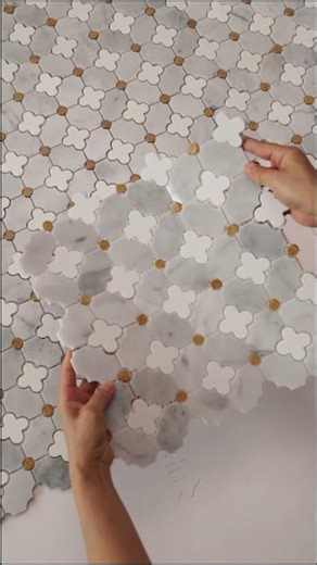 Grey & White Plum Blossom Marble Mosaic Tile | Elegant, Timeless Pattern