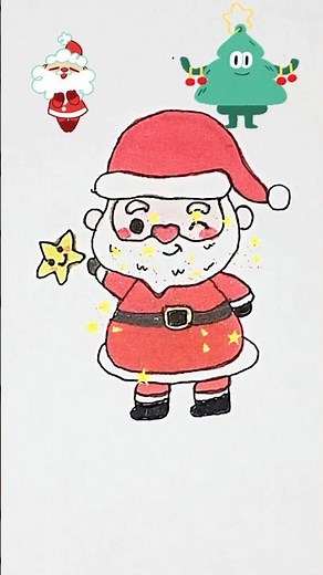 How to draw a cute Santa Claus | Step by step drawing for kids
