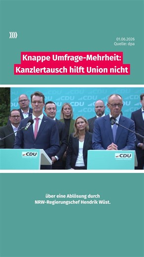 Narrow majority in polls: Chancellor swap won't help the CDU/CSU