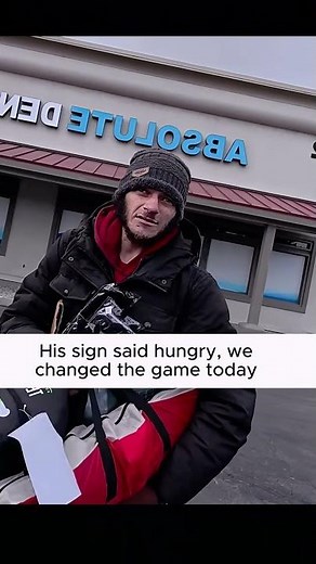 His sign said hungry, we changed the game today #shortvideo