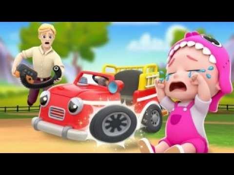 Les roues du camion de pompiers 🚒 | L'aventure magique des véhicules de Bébé Dinosaure ! 🦖