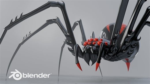 Blender骇死我了！风格化蜘蛛动画Chrome Spider动画教程
