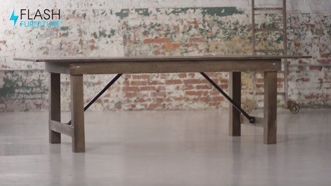 Amazon.com - Flash Furniture Hercules Series 9' x 40" Rustic Solid Pine Folding Dining Table, Rectangular Antique Farmhouse Dining and Event Extension Table - Tables