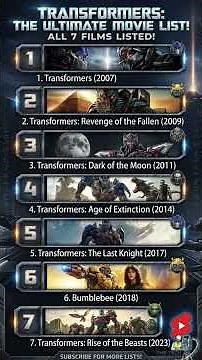 Autobots, Roll Out! 🤖 The ULTIMATE Transformers Movie List 🎬 #Shorts