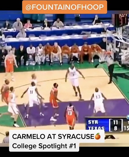 MELO IN COLLEGE 🍊 #viral #fyp #foryou #basketball #ballislife #espntop100 #ncaabasketball #marchmadness #ncaatournament #syracuse #syracusebasketball #carmeloanthony #baltimore