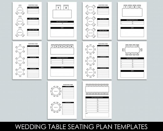 Wedding Table Seating Planner, Round Table Seating Chart, Event Reception Seating Arrangement, Head Table Plans, Editable Canva Template - Etsy