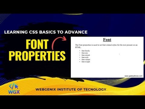 Font prop in CSS most important topic properly clear font properties 