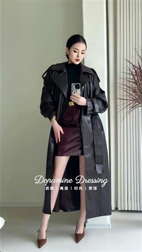 酷颯御姐風：漆皮酒紅短皮裙 🕶️ Wine Red Leather Skirt | レザースカート | 레더 미니스커트 #酒红短皮裙 #皮裙穿搭 #漆皮短裙 #レザースカート #ワインレッド