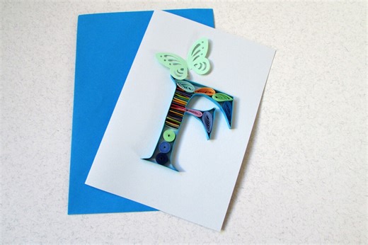 Paper Quilling Alphabet, 3D Block Initial Letter F Monogram Character, Teacher Appreciation Congratulations Gift - Etsy