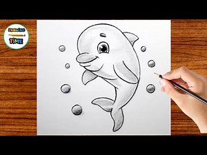 How to Draw a Cute Dolphin | Easy and Fun Step by Step Dolphin Drawing Tutorial