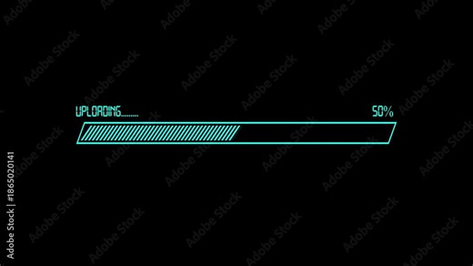 Loading bar icon animation ,loading bar animation black background.4k loading bar 0-100 percent animation motion.