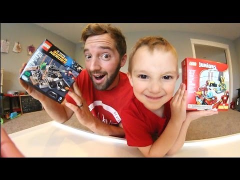 Father Son LEGO SUPER HERO DUEL! Batman, Iron Man, MORE!