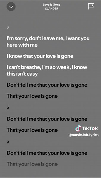 Love Is Gone by Slander - Full Lyrics