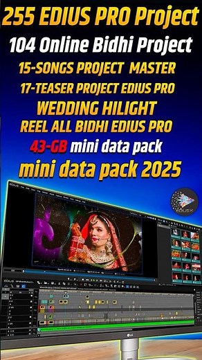 252 edius mini data cinematic project | bidhi master reels project title project | Wedding teaser
