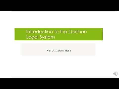 Introduction to the German Legal System