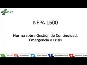 NFPA 1600 - Norma Sobre Gestión de Continuidad, Emergencia y Crisis #PCVC2020
