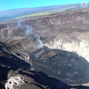 9.8K views · 144 reactions | Gas rose from the Halemaumau Crater at the Kilauea volcano in Hawaii, weeks after the volcano erupted. The USGS will use the footage "to map the ongoing activity." https://abcn.ws/3siKAcK | ABC World News Tonight with David Muir | Facebook