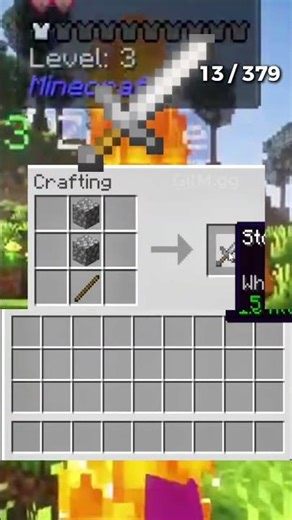 Stone Sword - Item 13/379. Better damage than wooden sword #minecraft #minecrafttutorial #gaming
