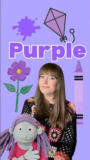 ASL learn to sign Purple 💜 Let’s spot things that are purple with Harmony the puppet!
