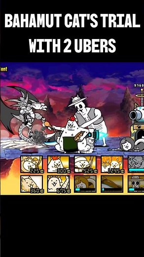 HOW TO PASS BAHAMUT CAT'S TRIAL BY ONLY 2 UBERS | THE BATTLE CATS #thebattlecats #gaming