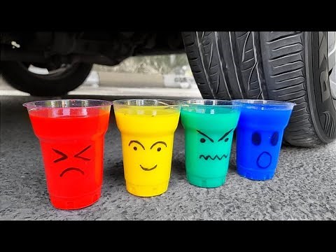 CAR vs COLORFUL JELLY & SlIME & TOYS | Running Over Stuff With a Car - Car Crushing Things
