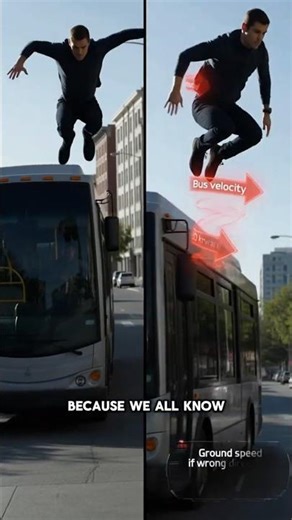 Jumping Off a Moving Bus at 20 km/h… and Landing Still? | Relative Velocity Explained #inertia