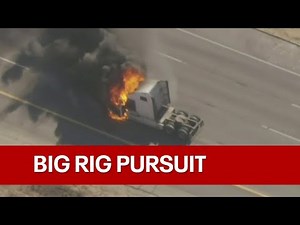 California pursuit ends with big rig fire