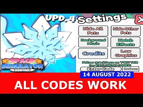 *ALL CODES WORK* [❄️NEW EGG❄️] Space Simulator Reborn ROBLOX | 14 AUGUST 2022