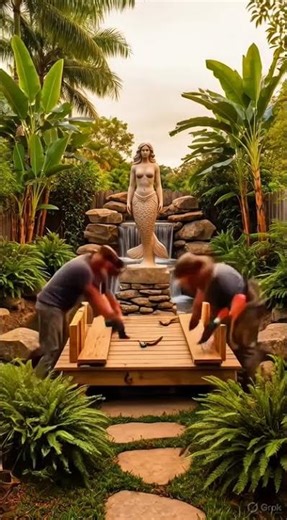 Backyard TRANSFORMATION: Empty Yard → Magical Mermaid Waterfall & Tropical Pool Paradise 🧜‍♀️💧🌴