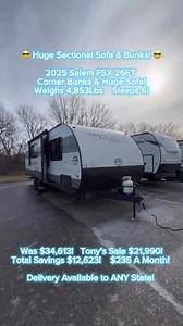 Huge sectional sofa // No Slideout #salem #rv | Tony T Rv Tumminello