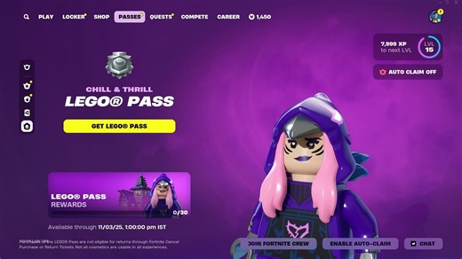 LEGO Fortnite Odyssey Battle Pass: List of all items