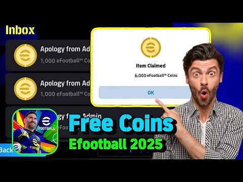 How to get more Coins free in efootball 2025 😱| 6,000 Coins 🪙