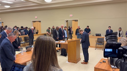 Calhoun City FBC pastor Dr. Chad Logan provided the invocation at the Trinidad Chambliss hearing. | Brad Logan