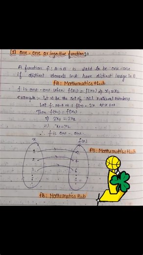 One one or injective function #oneonefunction #injective #viralreels #viral | Mathematics Hub