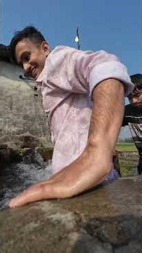 Bathing in the village pond 🥀❤️