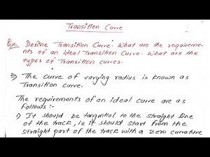 Define Transition Curve | Requirements and types of Transition Curve | Prashant YT | Surveying 2nd |