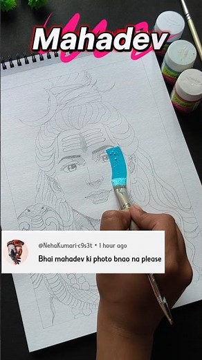 Colouring Mahadev Drawing 🎨| Easy Step by Step Shiva Art Tutorial for Beginners |🙏🖌️ #Art #anime #yt