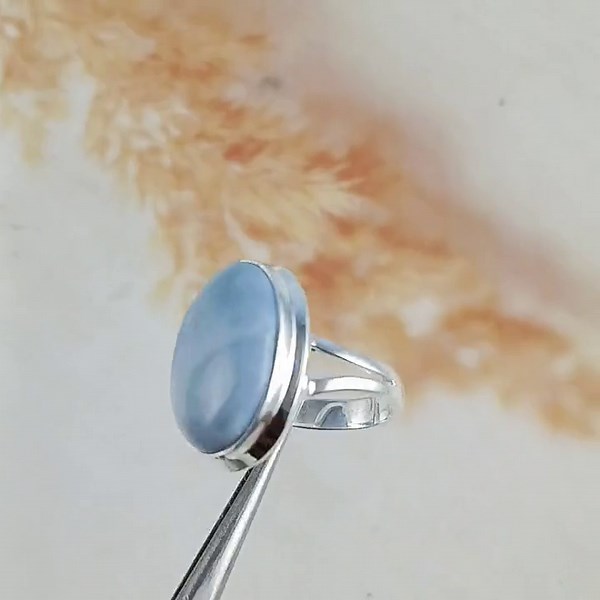 Blue Opal Gemstone Ring in 925 Sterling Silver, Handmade Artisan Opal Jewelry, Blue Gem Ring, Anniversary Gift, Unisex Ring, for Gift, T1510 - Etsy