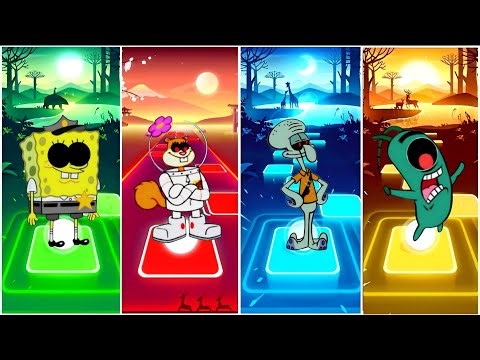 SPONGEBOB EXE VS SANDY CHEEKS EXE VS SQUIDWARD EXE VS PLANKTON EXE - TILES HOP
