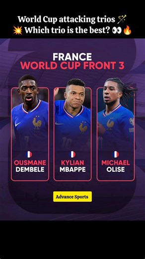 World Cup attacking trios 🪄💥 Which trio is the best? 👀🔥#football #cr7 #worldcup #soccer