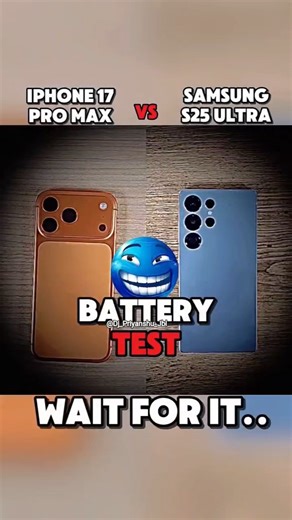 iPhone17Pro Vs Sumsung galaxy S25🤯💀 Battery Test 🧐#youtubevideo #motivational #shortvideo #viral