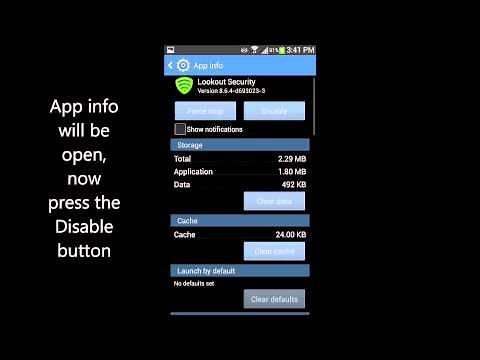 How to disable Lookout Security on Galaxy S4 Tmobile