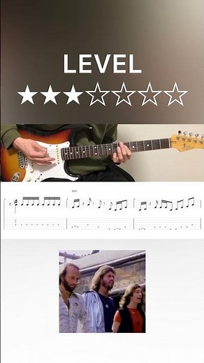 Bee Gees - Stayin' Alive (guitar intro cover with tabs)