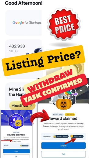 Crypto_Millionaires on Instagram: "INTERLINK LISTING PRICE UPDATE | 5 MILLION USERS COMPLETED | DAO AGREE | Don’t miss jumptask withdraw #interlink #interlinknetwork #itlg #crypto #honeygain"