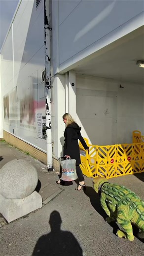 Dinomania uk on Instagram: "Bramble decided to try and sneak in with an unsuspecting member of the public. A few weeks ago, he got chucked out of the same shopping centre but will he make it in today? #dinomaniauk #dinomania #bramble"