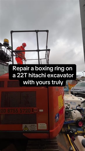 Repairing a Boxing Ring with a Hitachi Excavator