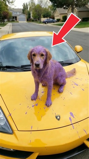The clever dog drew on the rude young man's supercar. #goldenretriever #dogs