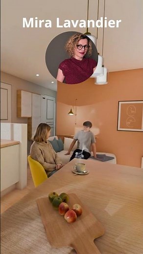 Cuisine ouverte sur salon 20m2 Avant / après et visualisation 3D #interieur #interiordesign #home