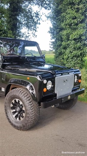 RiverHouse Landrover on Instagram: "1997 Land Rover Defender 90 Full Frame-On Rebuild: Body: Stripped, repainted, and rebuilt with new seals. Interior: PUMA front seats in full Butterscotch leather, new black headliner, 4 matching jump seats. Engine: Checked with new water pump, intercooler hoses, timing belt, and cooler pack. Suspension & Brakes: Rebuilt front swivels and rear hubs with all new components. Wheels & Tires: New SAWTOOTH diamond cut wheels with 285/75R16 tires. Extras: Heritage gr