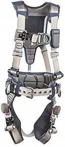 3M DBI-SALA ExoFit X100 Comfort Vest Climbing Harness Fall Protection, OSHA, ANSI, Front and Back D-Rings, Tongue Buckle Leg Straps, Quick Connect Chest Buckle, Zinc Plated Steel, 1401117, Large